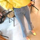 Button-fly Washed Boot-cut Jeans