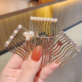 Faux Pearl Rhinestone Hair Comb