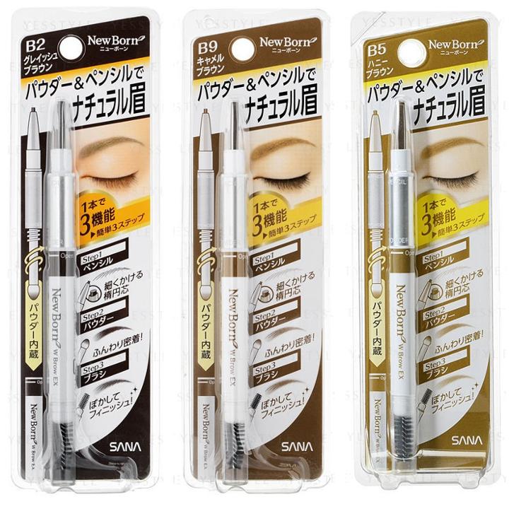 Sana - New Born W Brow Ex 3 In 1 Eyebrow Pencil - 8 Types