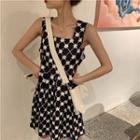 Flower Print Wide-strap A-line Dress As Shown In Figure - One Size
