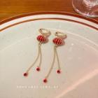 Lantern Fringed Drop Earring 1 Pair - Earring - Lantern & Fringed - Red - One Size