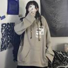 Lettering Print Irregular Hoodie