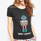 Christmas Robot Printed Short-sleeve T-shirt