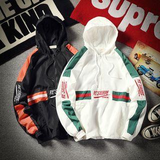 Colored Panel Half-zip Hoodie