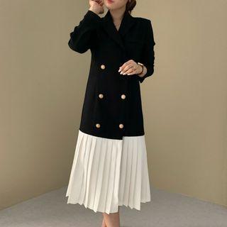 Paneled Double-breasted Blazer Dress