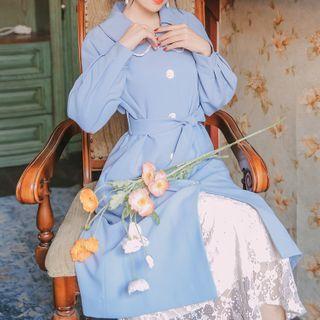 Lace Panel Midi Shirtdress