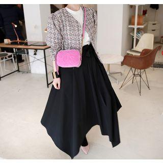 Beribboned Long Flare Skirt