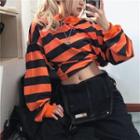 Striped Sweatshirt Striped - Black & Orange - One Size