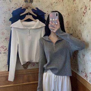 Zip Long-sleeve Knit Jacket