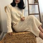 High Neck Cable Knit Dress
