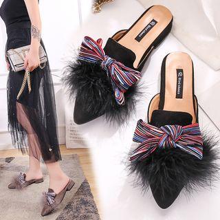 Striped Bow Mules