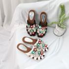 Flower Detail Perforated Mules