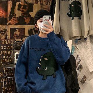 Couple-matching Dinosaur Jacquard Sweater