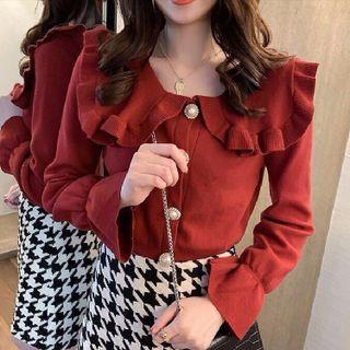 Bell Long-sleeve Peter Pan Collar Cardigan