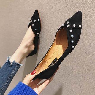 Faux Peal Pointy Flats