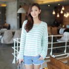 Drop-shoulder Stripe Sweater