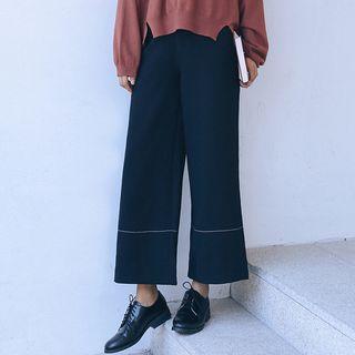 Stitch Detail Wide Leg Pants