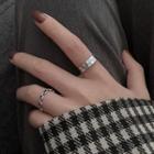 925 Sterling Silver Roman Numeral / Geometric Open Ring