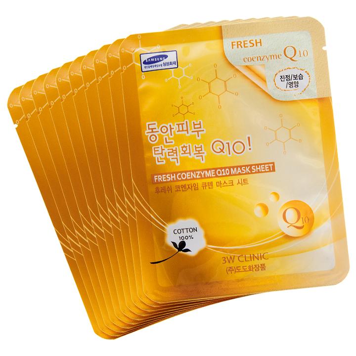 3w Clinic - Fresh Coenzyme Q10 Mask Sheet 10 Pcs