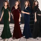 Cape Sleeve A-line Evening Gown