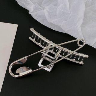 Safety Pin Alloy Hair Clamp 01 - 1pc - Silver - One Size