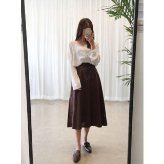 Cotton Long Flare Skirt