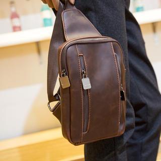 Faux-leather Sling Backpack