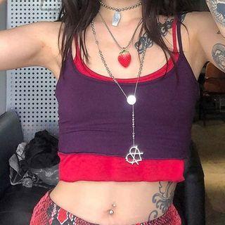 Mock-two-piece Cropped Top