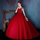 Embellished Cap Sleeve Ball Gown