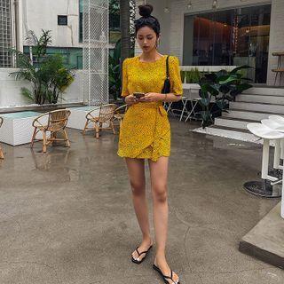Wrap-hem Leopard Minidress