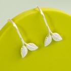 925 Sterling Silver Leaf Hook Earring 1 Pair - Silver - One Size