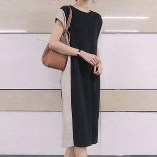 Two-tone Midi Shift Dress
