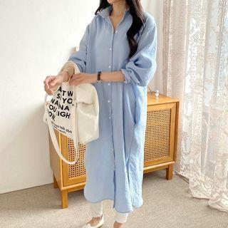 Pocket-side Sheer Long Shirt