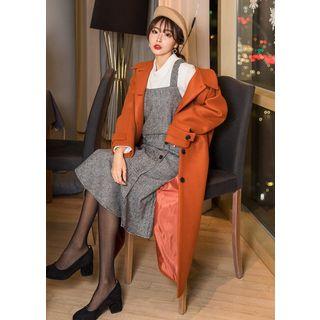 Tall Size Flounced Check Pinafore Dress