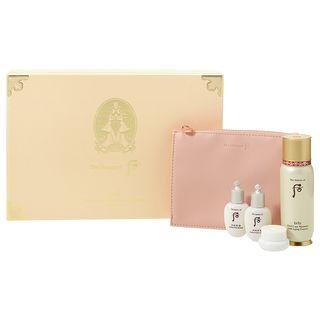 Bichup First Care Moisture Anti-aging Essence Special Set: Essence 85ml + Gongjinhyang Seol Radiant White Balancer 20ml + Emulsion 20ml + Moisture Cream 4ml + Blooming Pink Pouch 1pc 5pcs