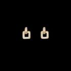 Square Rhinestone Alloy Dangle Earring 1 Pair - Gold & White - One Size