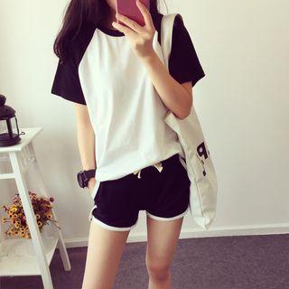 Set: Color-block Tee + Shorts
