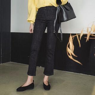 Brushed Fleece Lined Semi Boot-cut Jeans