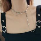 Heart Chained Choker Necklace As Shown In Figure - One Size
