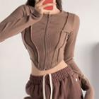 Details Skinny Zipper Crop Top In 5 Colors