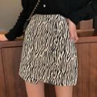 Zebra-print High-waist Mini Skirt