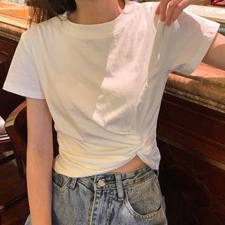 Twisted Short-sleeve Cropped Top