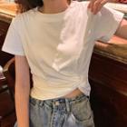Twisted Short-sleeve Cropped Top
