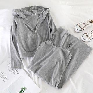 Set: Plain Hoodie + Sleeveless Dress