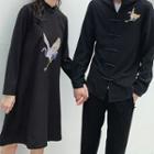 Couple Matching Long-sleeve Embroidered Shirt / Midi A-line Dress / Pants
