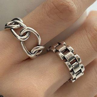Chain Sterling Silver Open Ring (various Designs)