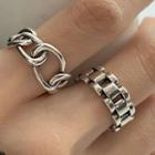 Chain Sterling Silver Open Ring (various Designs)