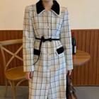 Tweed Single-breasted Plaid Dress White - One Size