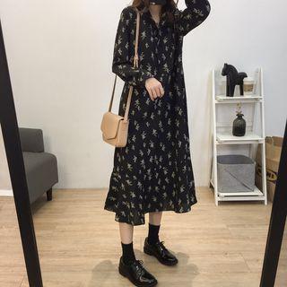 Floral Print Oversize Chiffon Dress