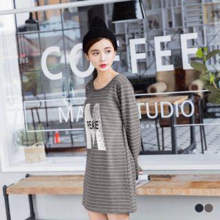 Poly Spun Velour Lined Letter M Sweatshirt Dress